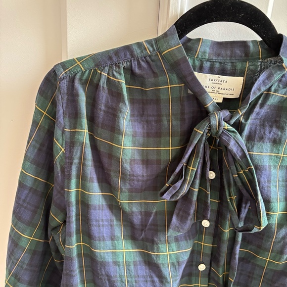 Trovata Mary Todd Bow Blouse in Plaid - Picture 3 of 6